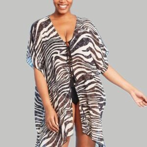 NWT Plus Size Animal Print Zebra Swimsuit Cover-up